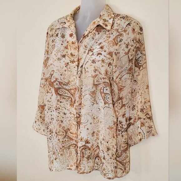 Notations Light Blouse Like New 1X - Picture 1 of 7